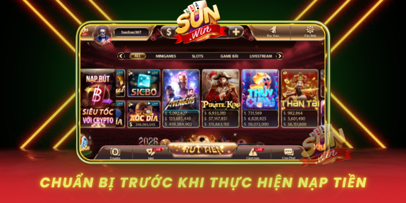 Chuan Bi Truoc Khi Thuc Hien Nap Tien