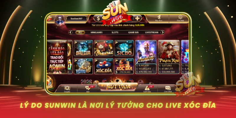 Ly Do Sunwin La Noi Ly Tuong Cho Live Xoc Dia