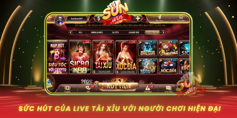 Suc Hut Cua Live Tai Xiu Voi Nguoi Choi Hien Dai